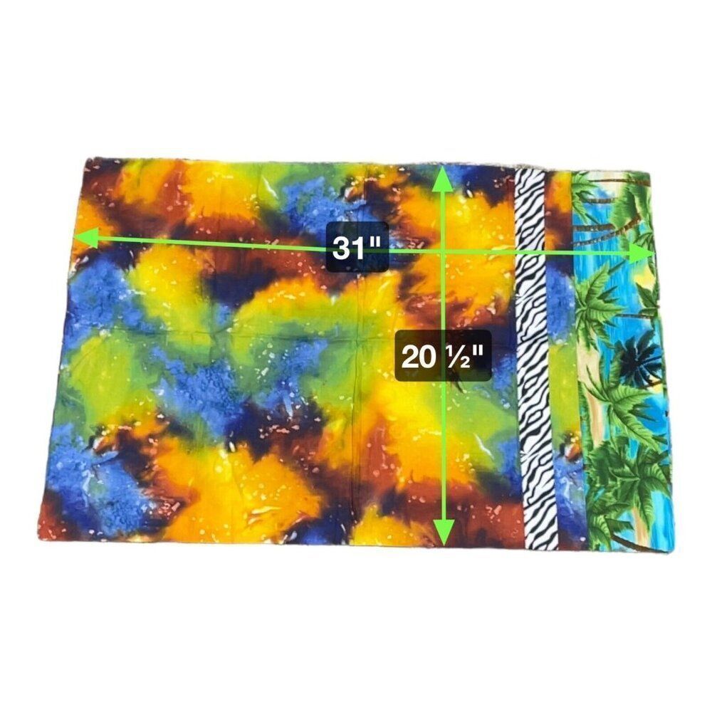 Handmade Tie Dyed Zebra Tropical Print Pillowcase Standard Beach Decor Nautical - Picture 3 of 4